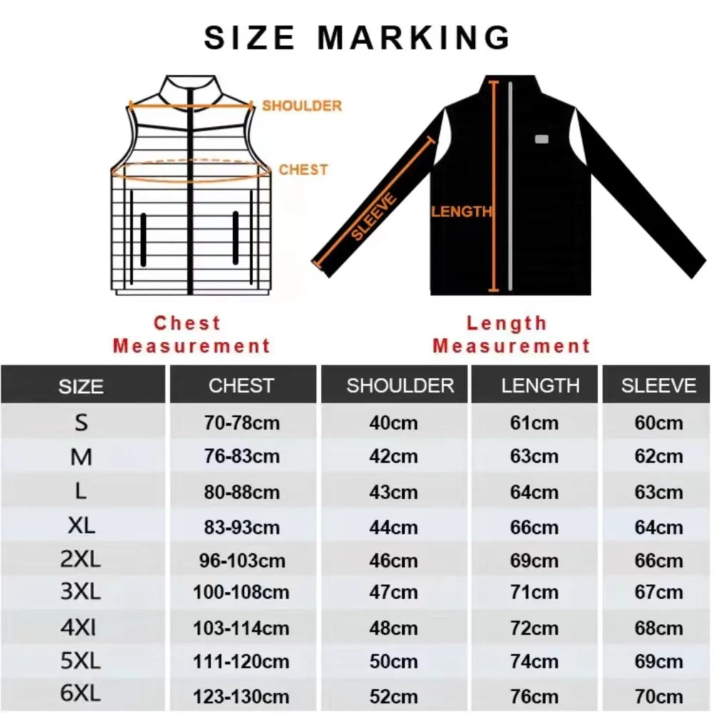 USB Heated Winter Jacket With Adjustable Temperature
