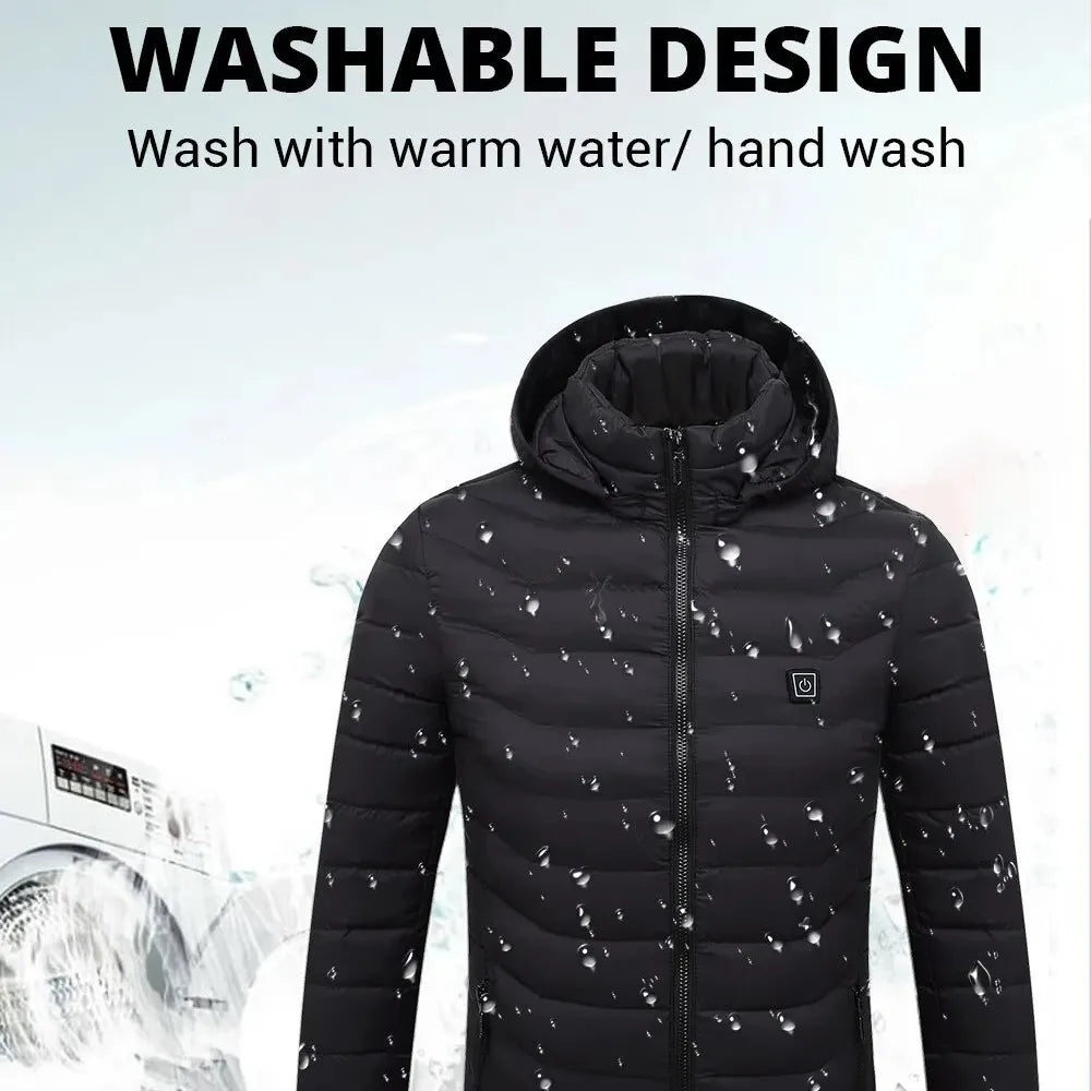 USB Heated Winter Jacket With Adjustable Temperature