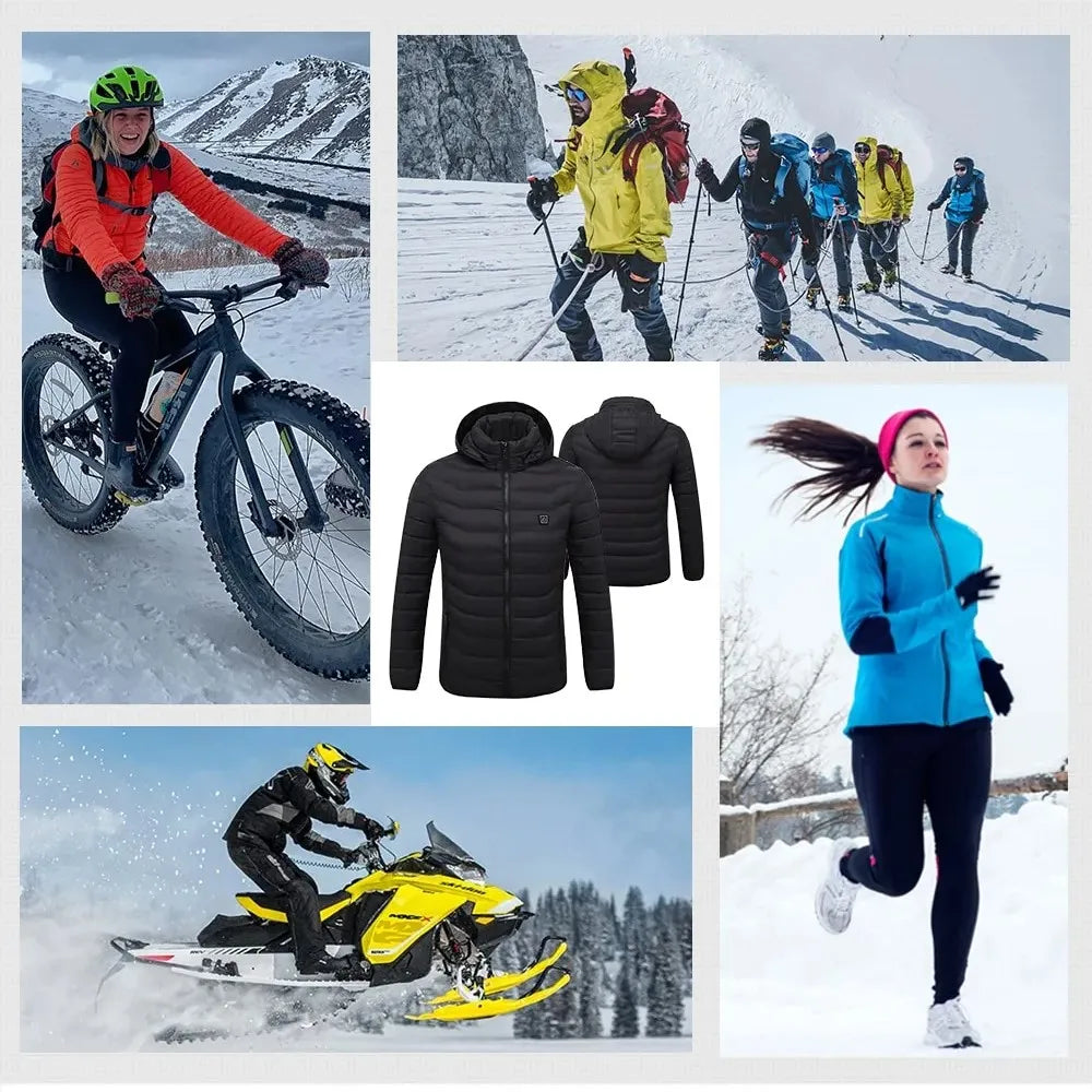 USB Heated Winter Jacket With Adjustable Temperature